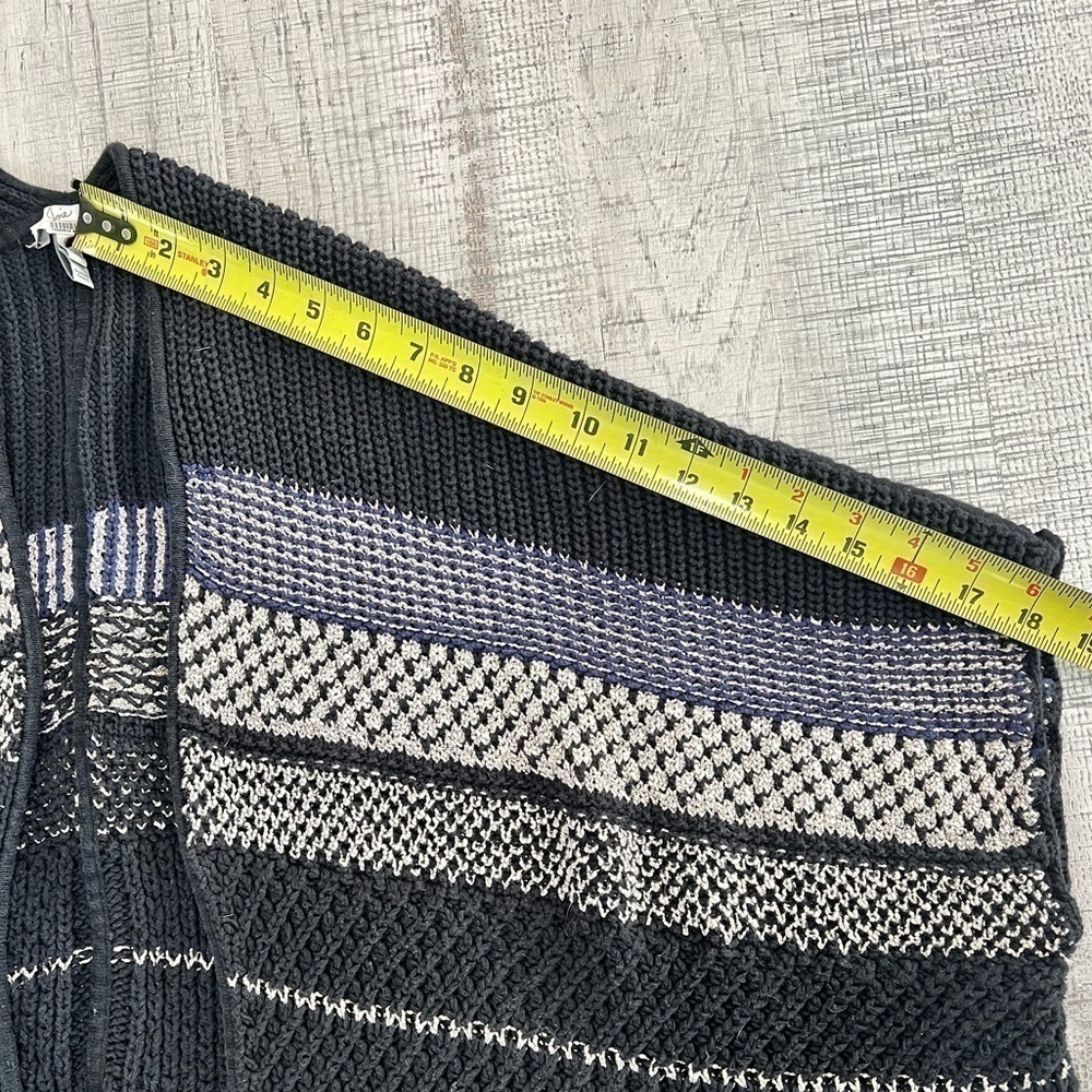 Joie Jolana Black, Grey, White Knitted Cardigan with elbow Sleeves Size M/L - Picture 12 of 15